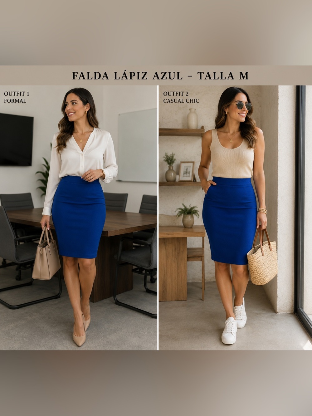 Chocolate Royal Blue Pencil Skirt - Women's Sleek Work & Casual